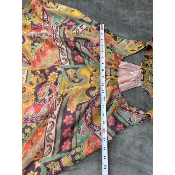 FREE PEOPLE Strawberry Tank Meadow Combo Flowy Lined Bohemian Tank sz L - Picture 6 of 10
